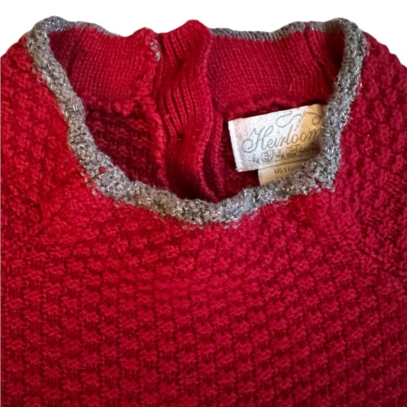 Heirloom by Polly Flinders Girls Sweater Dress - Sz. 6X. Darling Holiday Dress - Picture 4 of 9